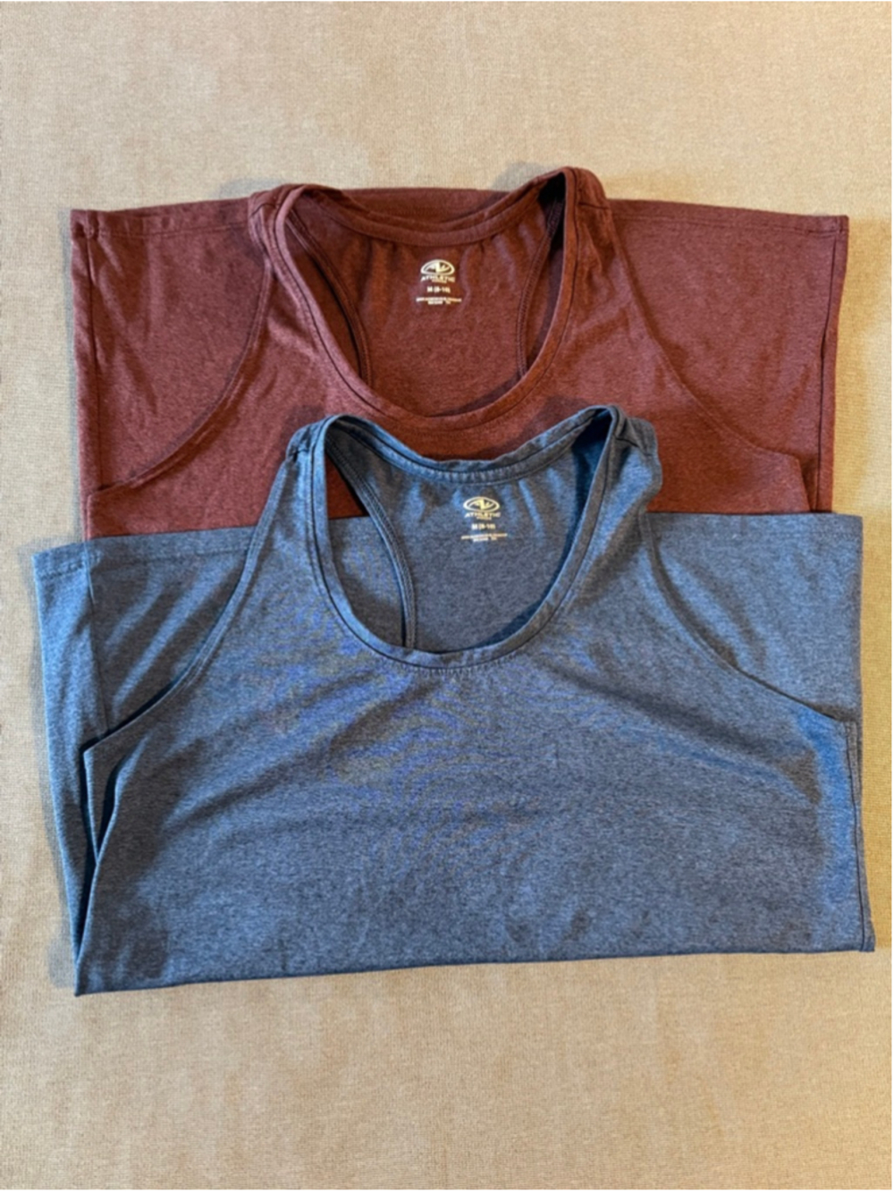 women's athletic racerback tank tops Athletic Works blue and copper size M - Picture 2 of 9